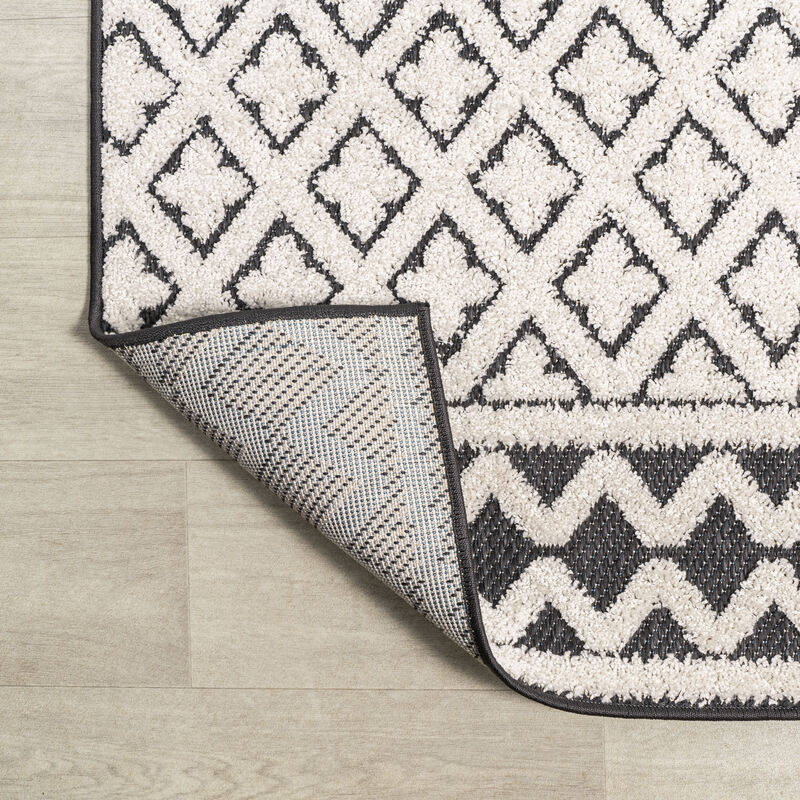 Ormond High-Low Modern Trellis Geometric Area Rug