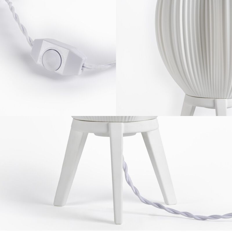 Wavy Modern Contemporary Plant-Based PLA 3D Printed Dimmable LED Table Lamp