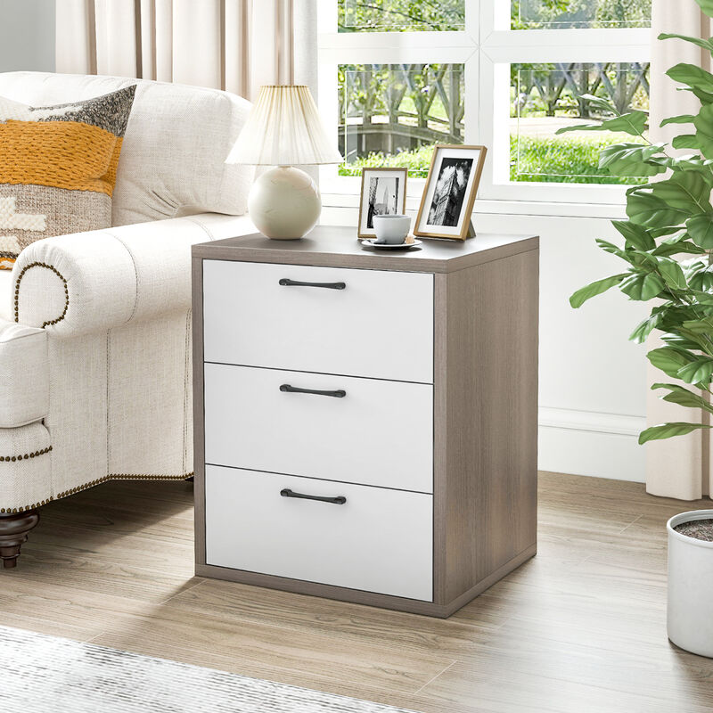 3 Slide-Out Drawer Modern Dresser with Wide Storage Space for Bedroom or Living Room Organization