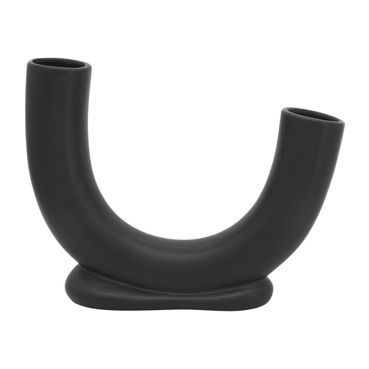 Ceramic U-Shaped Vase W/ Base