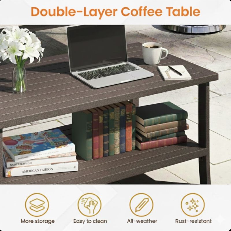 TATEUS 5-Piece Metal Patio Furniture Set image number 9