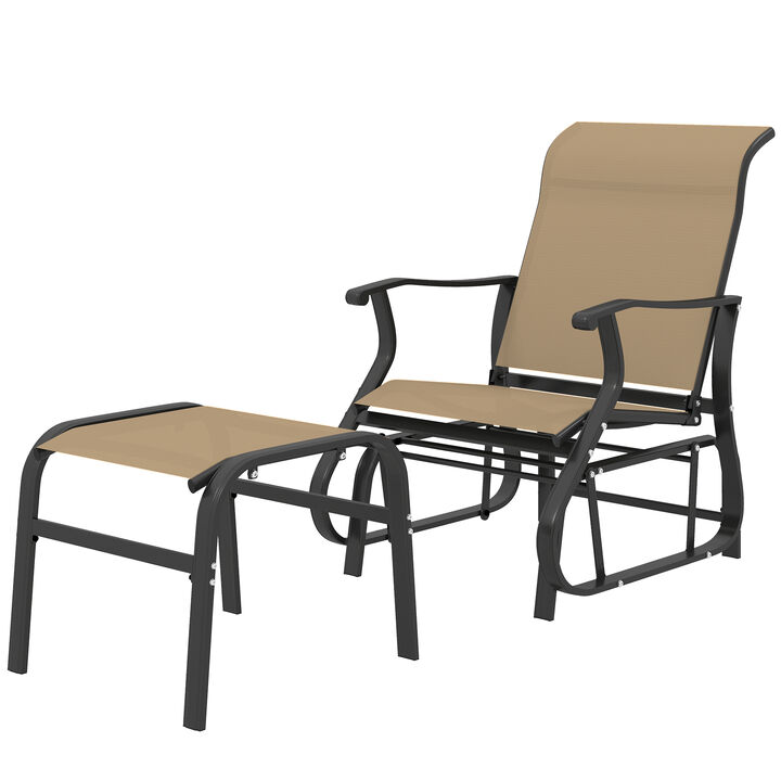 Hivvago Outdoor Glider Lounge Chair with Ottoman
