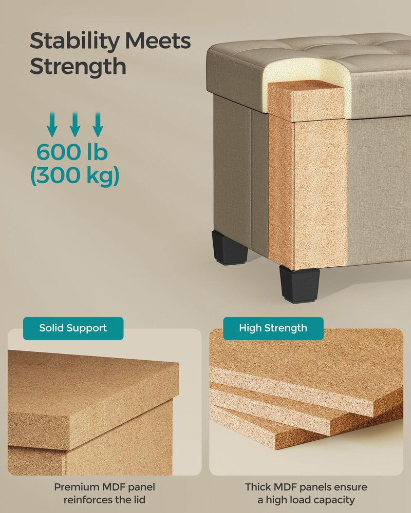 Mini Footstool Ottoman with Legs &ndash; Padded Small Footrest for Comfort and Style in Any Room