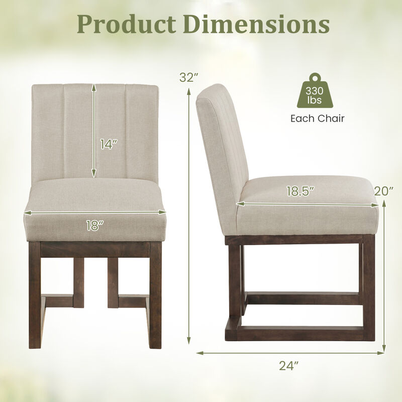 Set of 4 Farmhouse Upholstered Dining Chairs with Thick Cushioned Seats image number 2