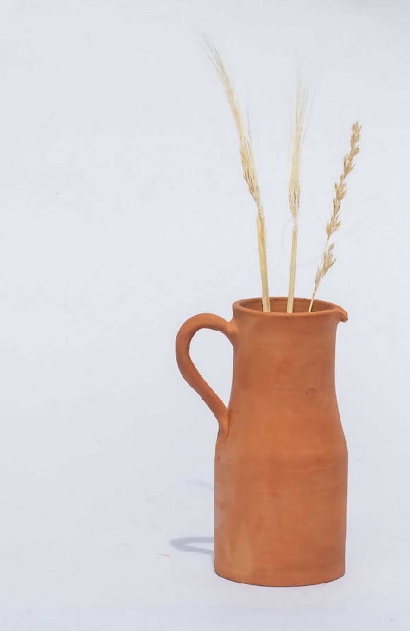 Artisanal Terracotta Pitcher with Handle
