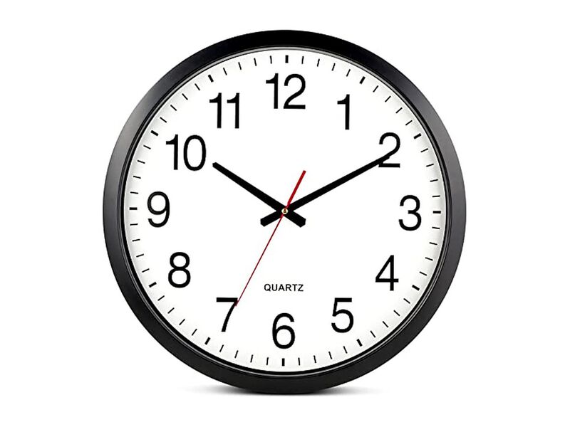 Black Wall Clock 18 Inch Silent Non Ticking Easy Read Battery Operated image number 0