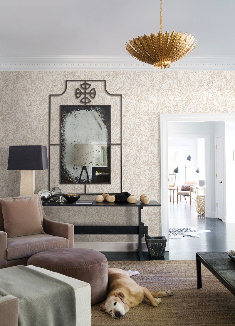 Selwyn Copper Floral Wallpaper image number 2