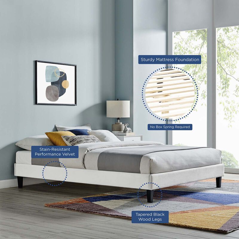 Modway - Reign Twin Performance Velvet Platform Bed Frame image number 4