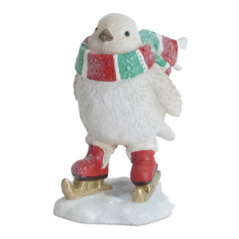 Set of 6 Winter Sport Bird Figurines for Holiday Shelf or Tabletop Decoration