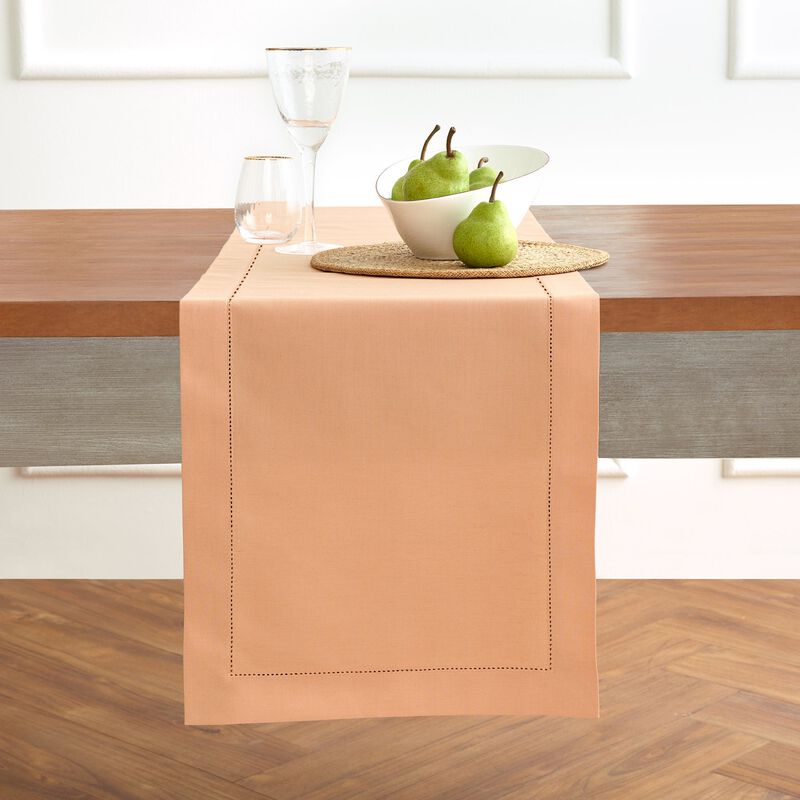 Solino Home Cotton Linen Hemstitch Table Runner &ndash; Handcrafted, Machine Washable, Perfect for Holiday and Everyday Dining