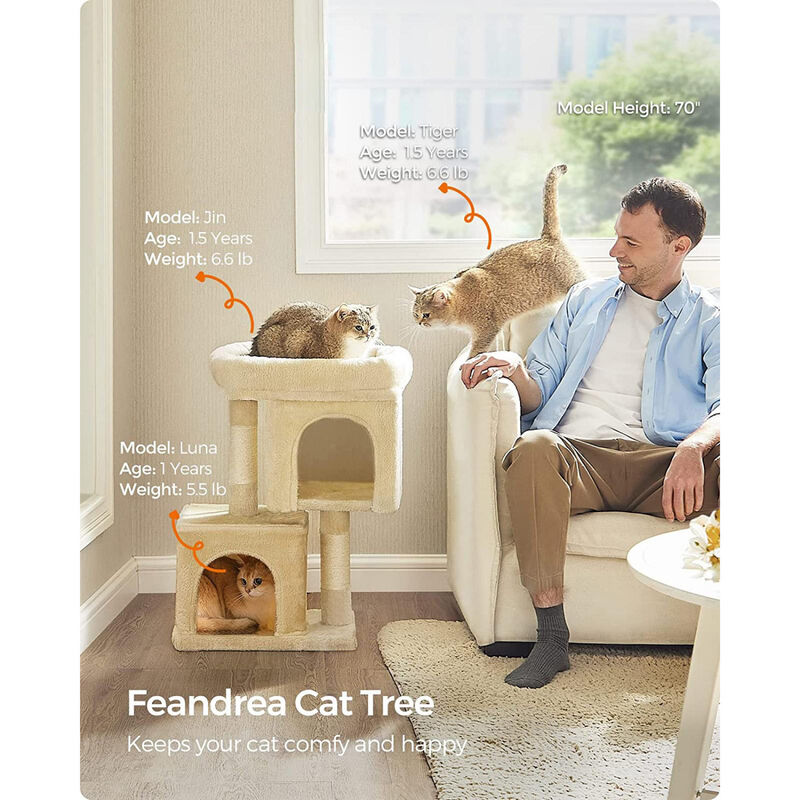 26.4-Inch Cat Tree &ndash; Compact and Cozy Design