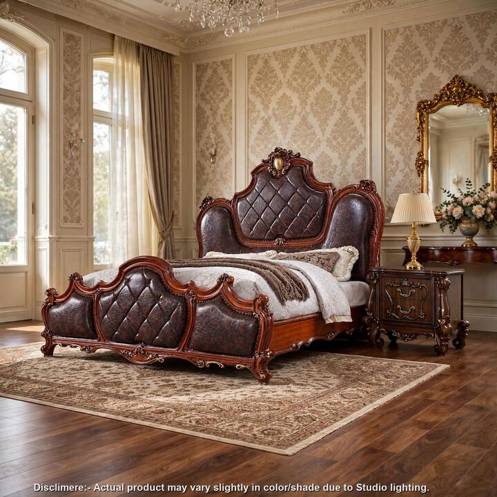 3pc King Bedroom Set, Brown, 2 Nightstands