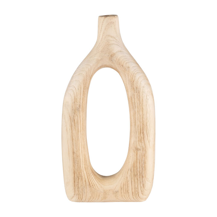 Wood 14"H Cut-out Vase