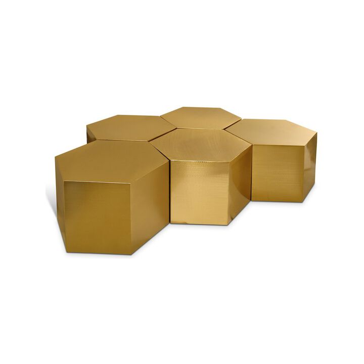 Meridian Furniture Hexagon Brushed Gold Coffee Table