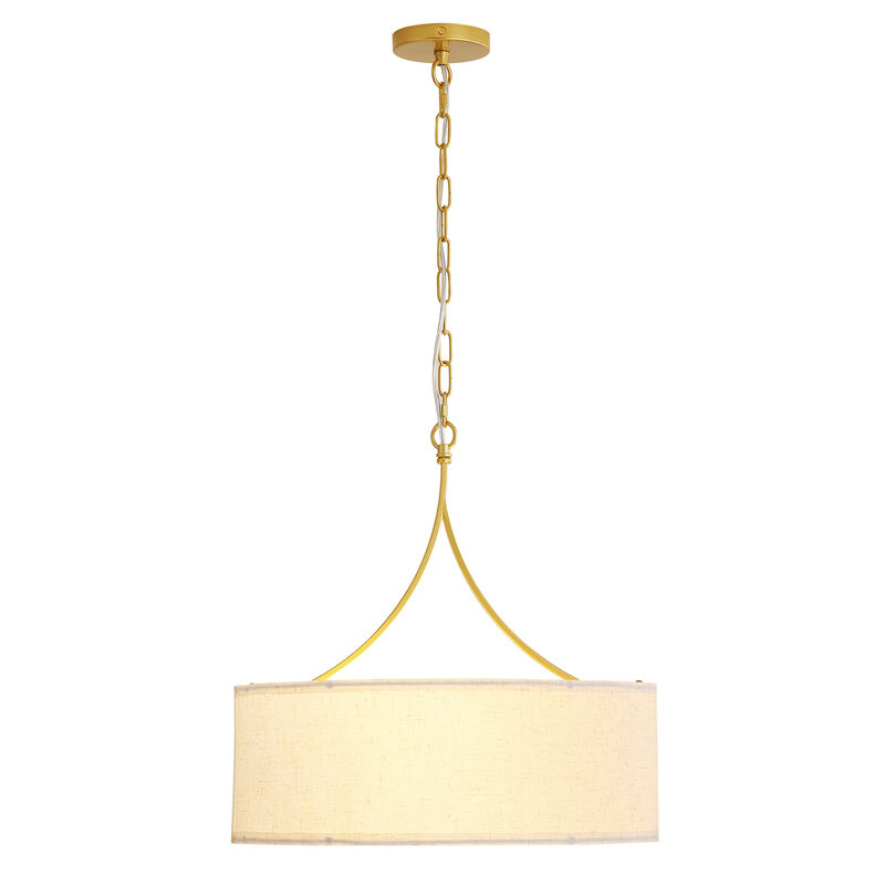 ELEMENT ACE Adjustable Height Drum Pendant Ceiling Light Fixture, Transitional Chandelier for Dining Room Over Table, Kitchen Island, Living Room Entryway image number 0