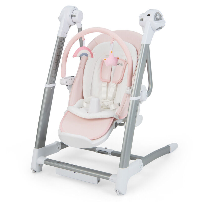 Baby Folding High Chair with 8 Adjustable Heights and 5 Recline Backrest image number 0