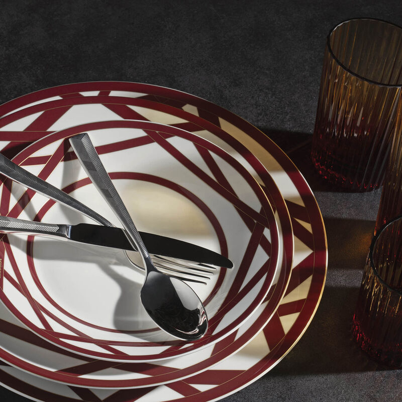 Dinner Plates NASTRI BORDEAUX Set of 2, diam. 10.83" image number 2