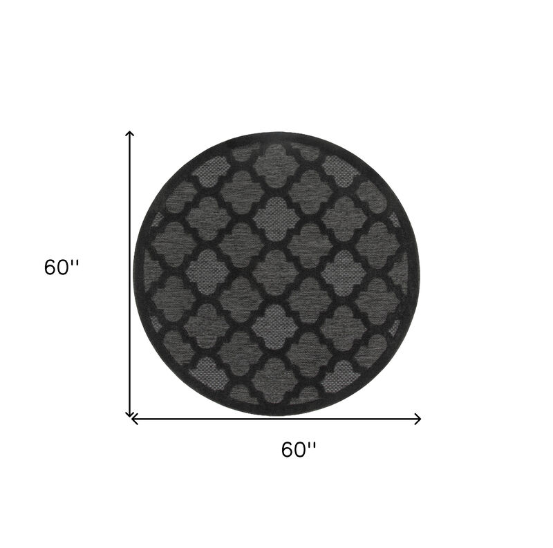 HomeRoots Round Trellis Indoor Outdoor Area Rug image number 3