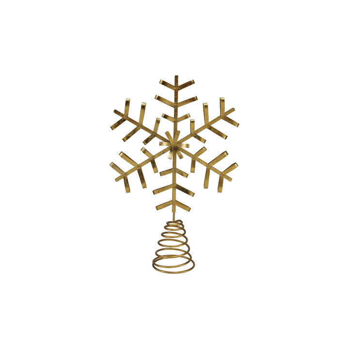 Glittered Iron Snowflake Tree Topper, Gold Finish