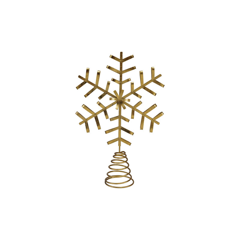 Glittered Iron Snowflake Tree Topper, Gold Finish image number 0