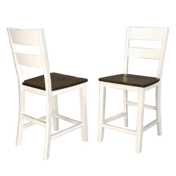 Belen Kox Cocoa-Chalk Finish Counter Chair (Set of 2), Belen Kox