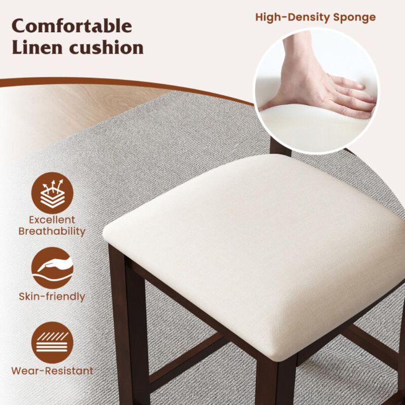 Hivvago Modern Farmhouse Counter Height Stools with Footrest and Cushion
