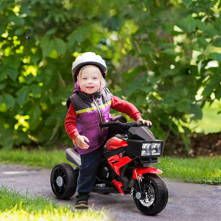 BreeBe 6V Kids Motorcycle Toddler Ride-on Toy, High-Traction Battery-Operated Mini Electric Motorbike with Forward/Reverse Switch, Music, Headlights, Horn