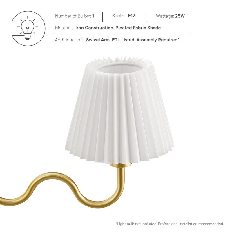 Wave Squiggle Arm Wall Sconce image number 2