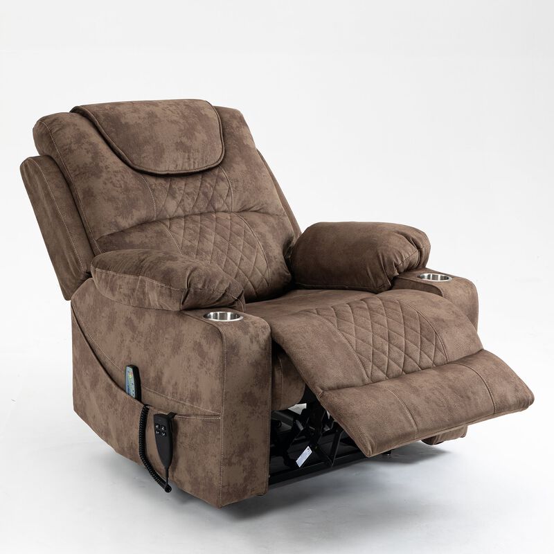Leather Recliner Chair with 2 Cup Holder, Lounge Chair Power Lift Chair Relax Sofa Chair image number 3