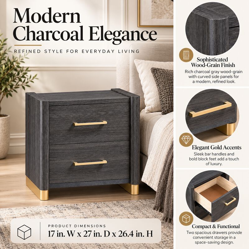 Cavesselle 2-Drawer Nightstand image number 3