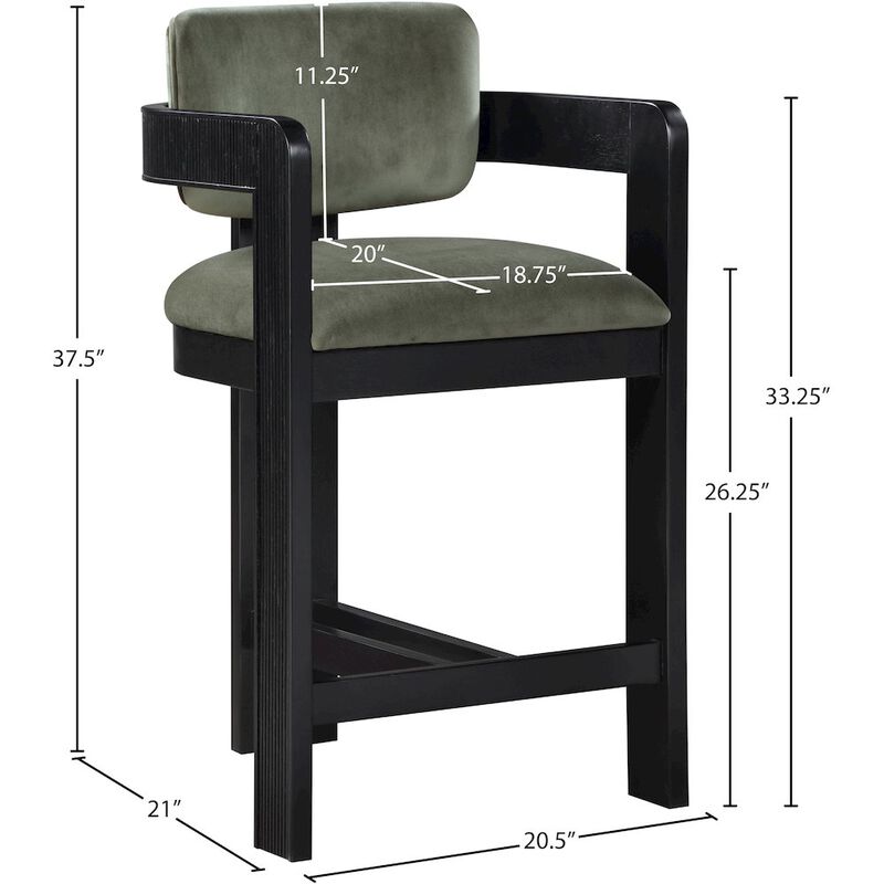 Meridian Furniture Sacha Velvet Stool