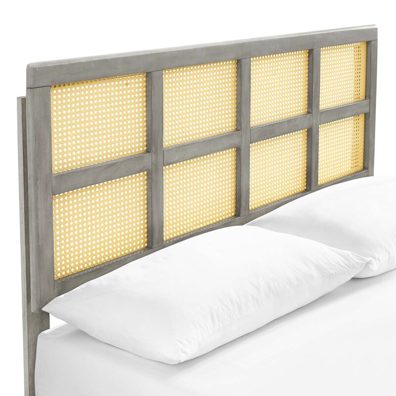 Modway - Sidney Cane and Wood Queen Platform Bed with Angular Legs image number 5