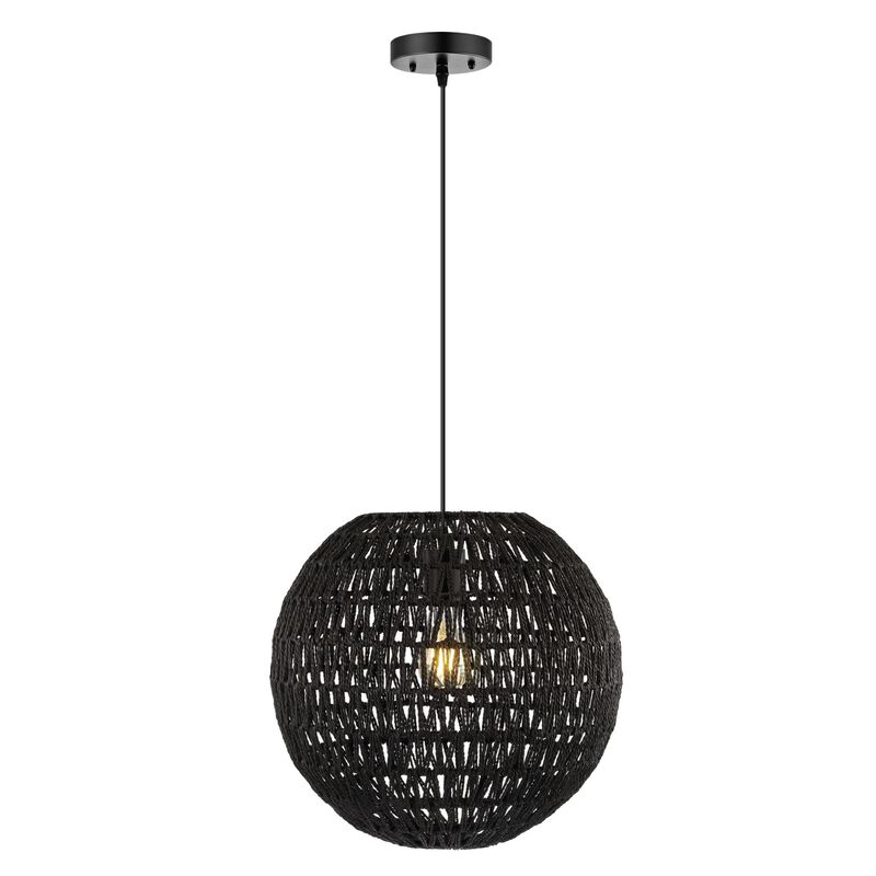 Luna Bohemian Modern Woven Rattaniron LED Pendant