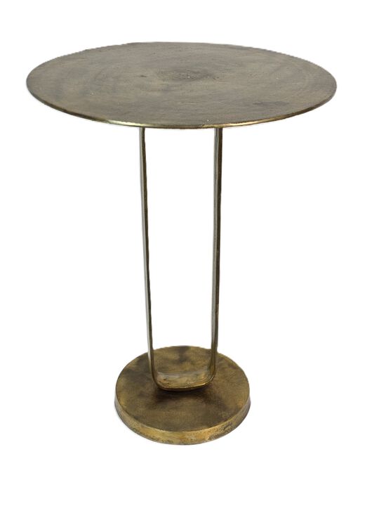 MonoLoop Round End Table Brass Antique