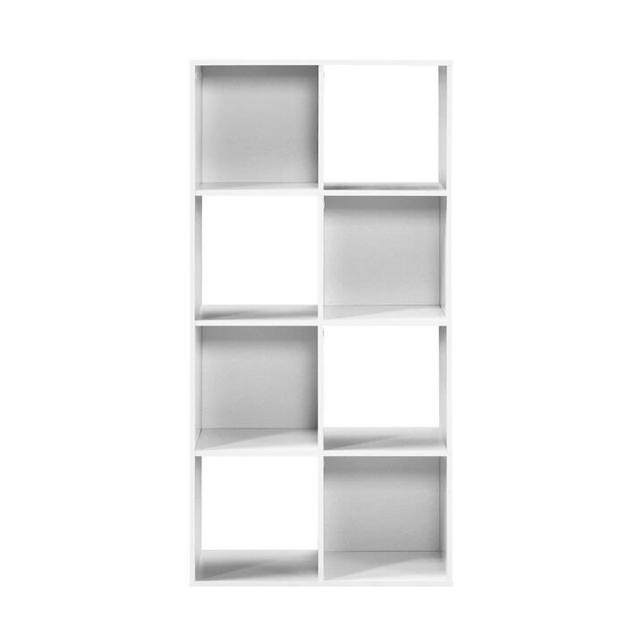 37.13 in. H x 23.47 in. W x 11.61 in. D White Wood 8-Cube Storage Organizer
