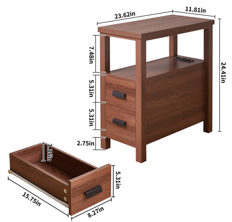 Pokreb Compact Rustic Nightstand image number 9