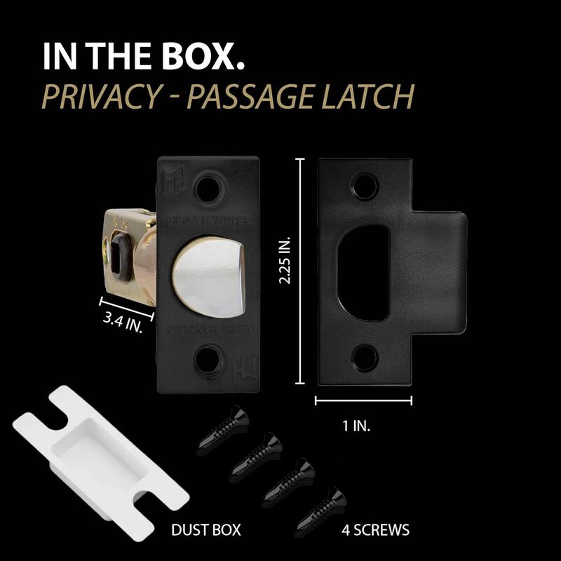 Mega Handles 2-Way Adjustable Privacy/Passage Replacement Door Latch | Universal for Half Moon Spindles