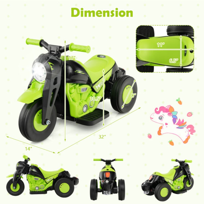 Kids 6V Electric Motorcycle Ride On Toy with Bubble Maker and Sound Effects image number 2