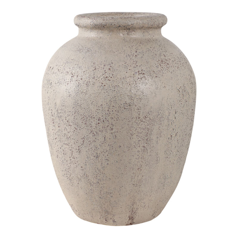 12x9" Terracotta Vase, White image number 3