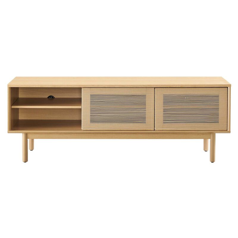 Modway EEI-6584-OAK-TAN Milo 59" TV Stand, Oak Tan image number 5