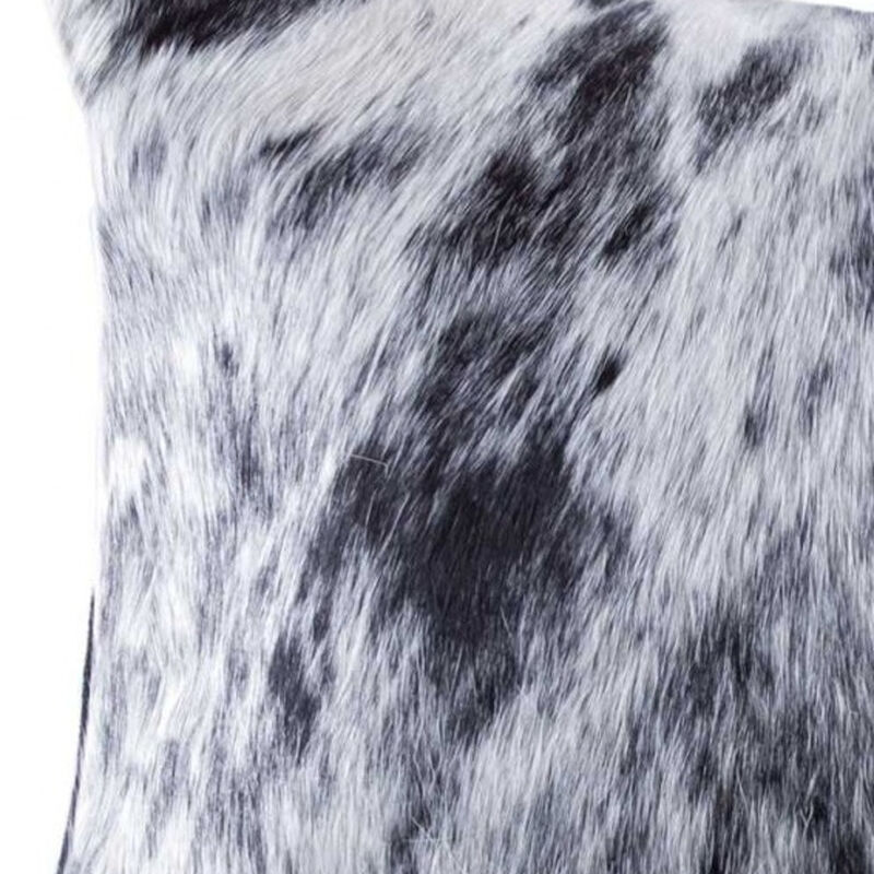 Unique Salt and Pepper Cowhide Pillow for Rustic or Modern Home Decor