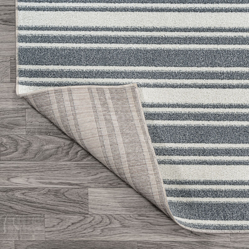 Fawning Two-Tone Striped Classic Low-Pile Machine-Washable Area Rug
