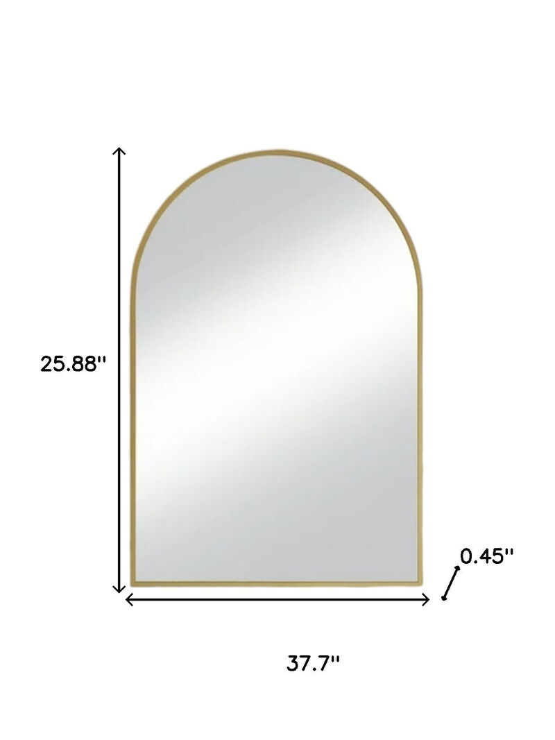 HomeRoots 38" Gold Metal Arch Framed Accent Mirror image number 4