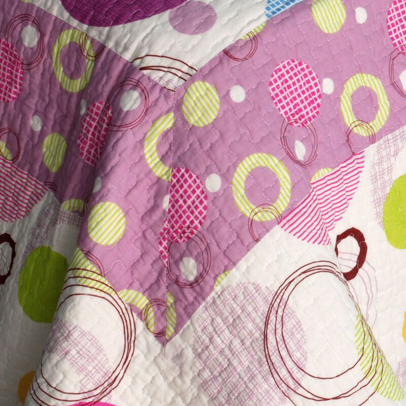 Queen Size Cotton 3-Piece Vermicelli Quilted Printed Quilt Set with Shams image number 3