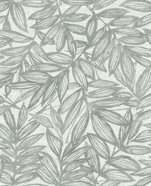Rhythmic Grey Leaf Wallpaper (Set of 2)