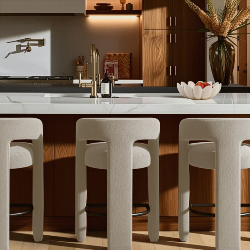 Malone Taupe Performance Chenille Counter Stool image number 1
