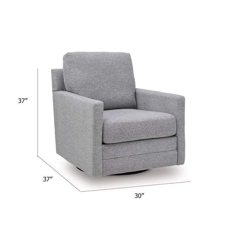 Frey Swivel Accent Chair, Straight Arms, Pewter Gray Next Gen Nuvella image number 5