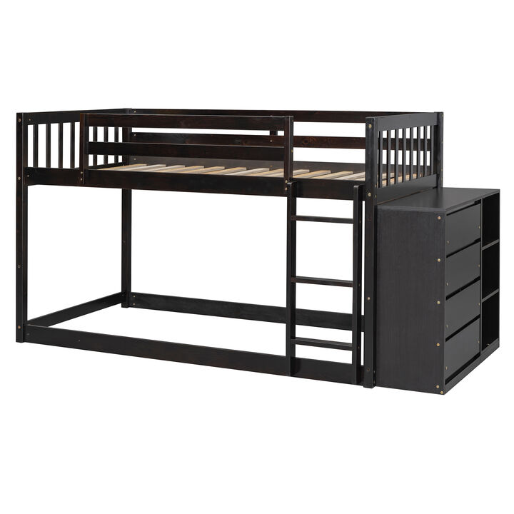 Merax Modern Bunk Bed with 4 Drawers