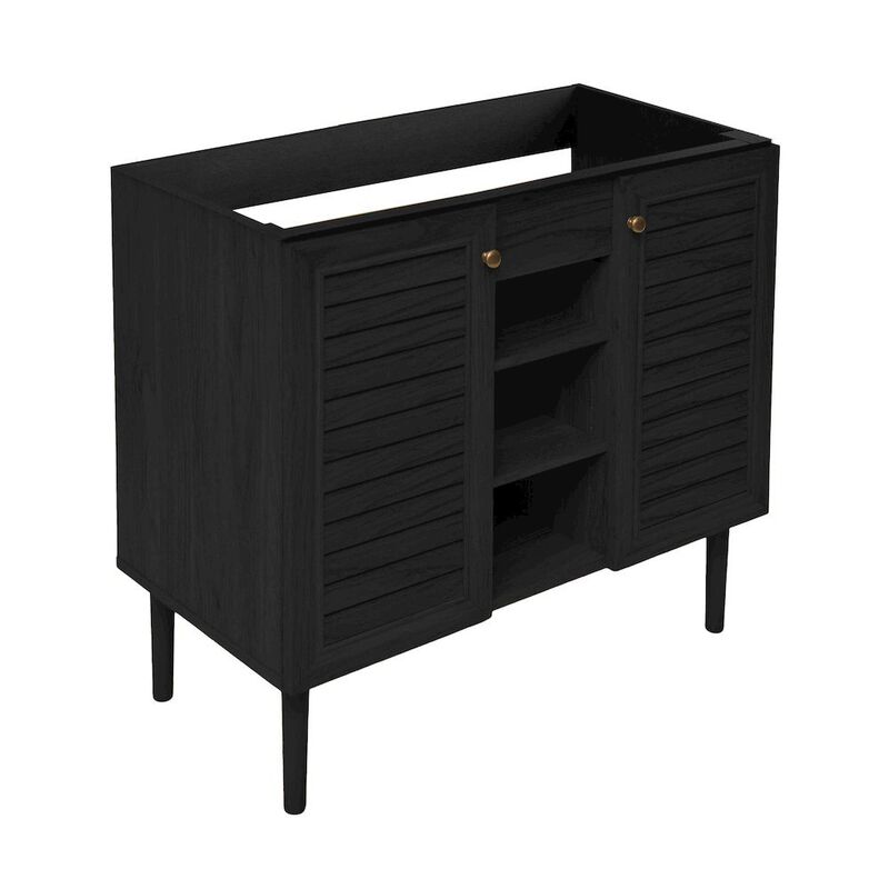 Bron 36" Freestanding Bathroom Vanity Cabinet without Top in Black Oak image number 2