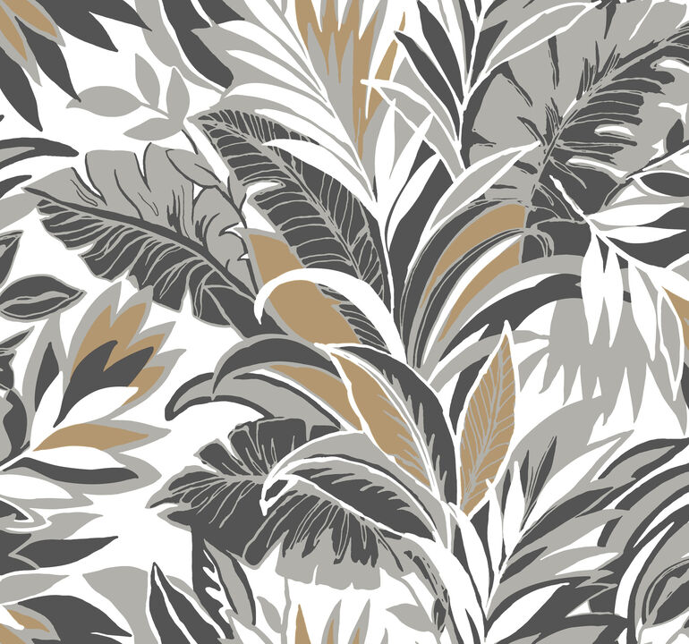 Palm Silhouette Black & Gold Wallpaper